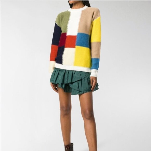 See By Chloe Sweaters - See by Chloe Patchwork Style Sweater Wool Knit XS